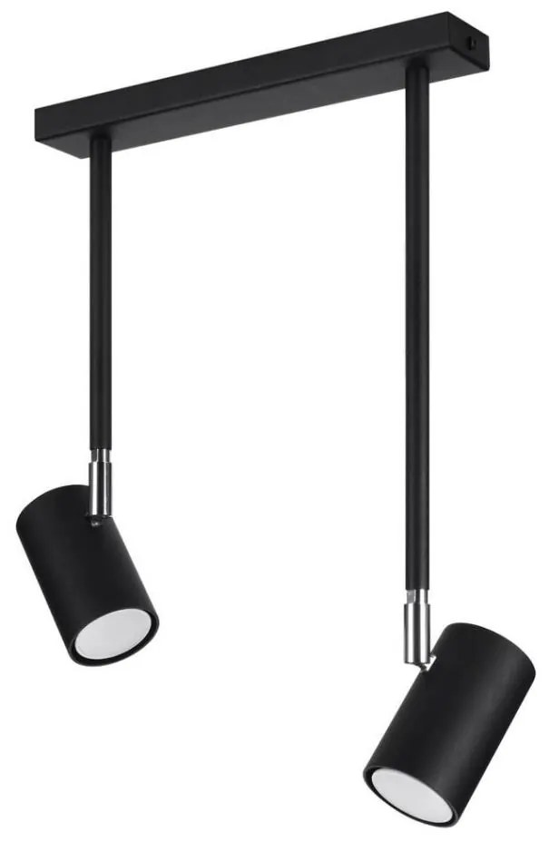 Sollux SL.1075 - Lampadario su palo NORANO 2xGU10/40W/230V nero