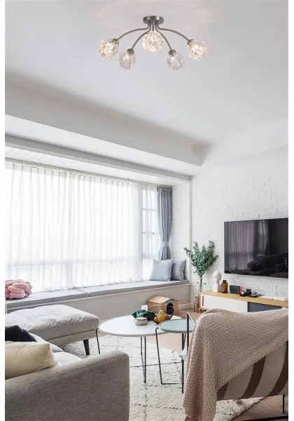 Searchlight 11525-5SN - Plafoniera ASTRAL 5xG9/33W/230V cromo satinato