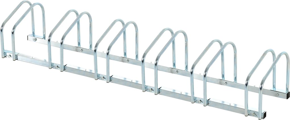Rastrelliera Porta Biciclette 6 Posti 179x33x27 cm in Acciaio Argento...