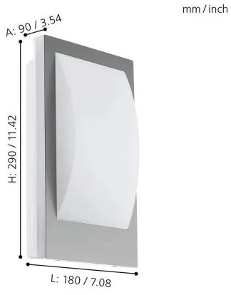 Eglo 33569 - Applique da parete per esterni a LED VERRES-C LED/9W/230V IP44