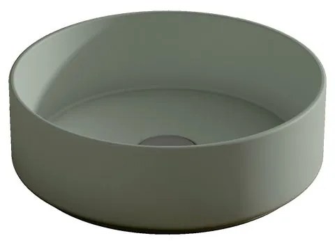 Lavabo da appoggio COLORS VISOBATH tondo piletta non inclusa in ceramica verde piletta non inclusa