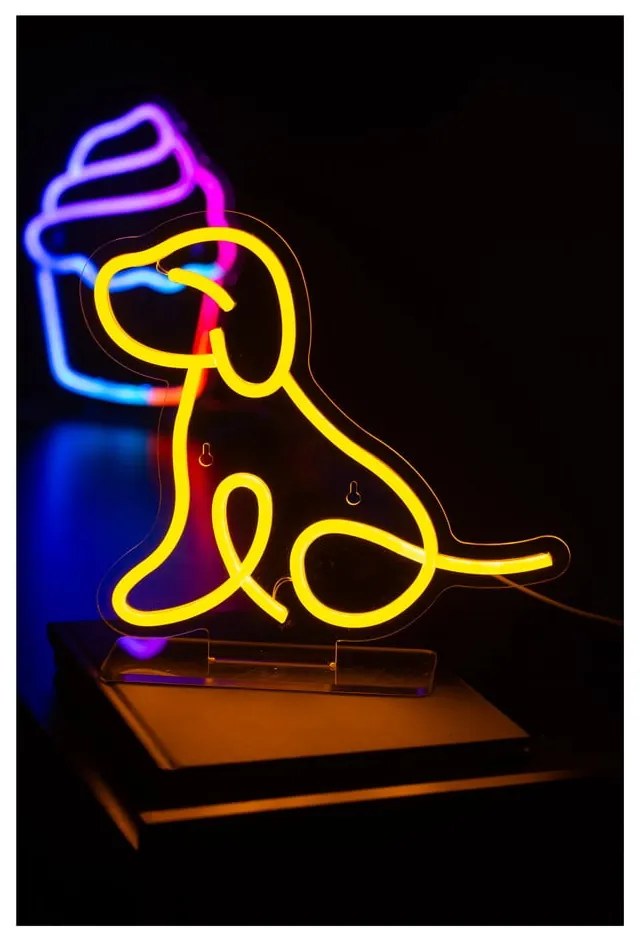 Lampada da tavolo per bambini gialla Sitting Dog – Leitmotiv