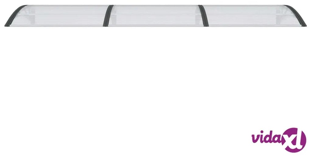 vidaXL Tettoia per Porta Nero e Trasparente 300x75 cm in Policarbonato