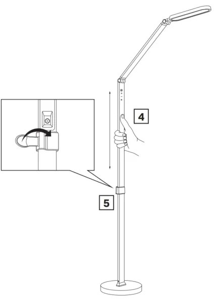 Lampada da terra touch a LED dimmerabile FERRARA LED/13W/230V 3000/4000/6000K