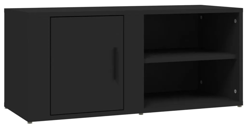 Mobile porta tv nero 80x31,5x36 cm in legno multistrato