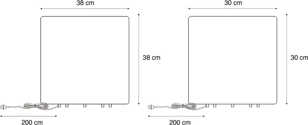 Set di 2 lampade da terra per esterni bianche 30 e 38 cm quadrate IP44 - Nura