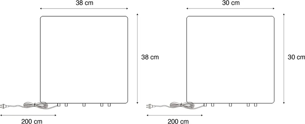Set di 2 Lampade da terra per esterni Bianche quadrate da 30 e 38 cm IP44 - Nura