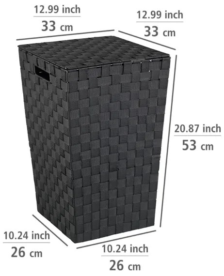 WENKO 22278100 - Cestino ADRIA 33x53 cm nero