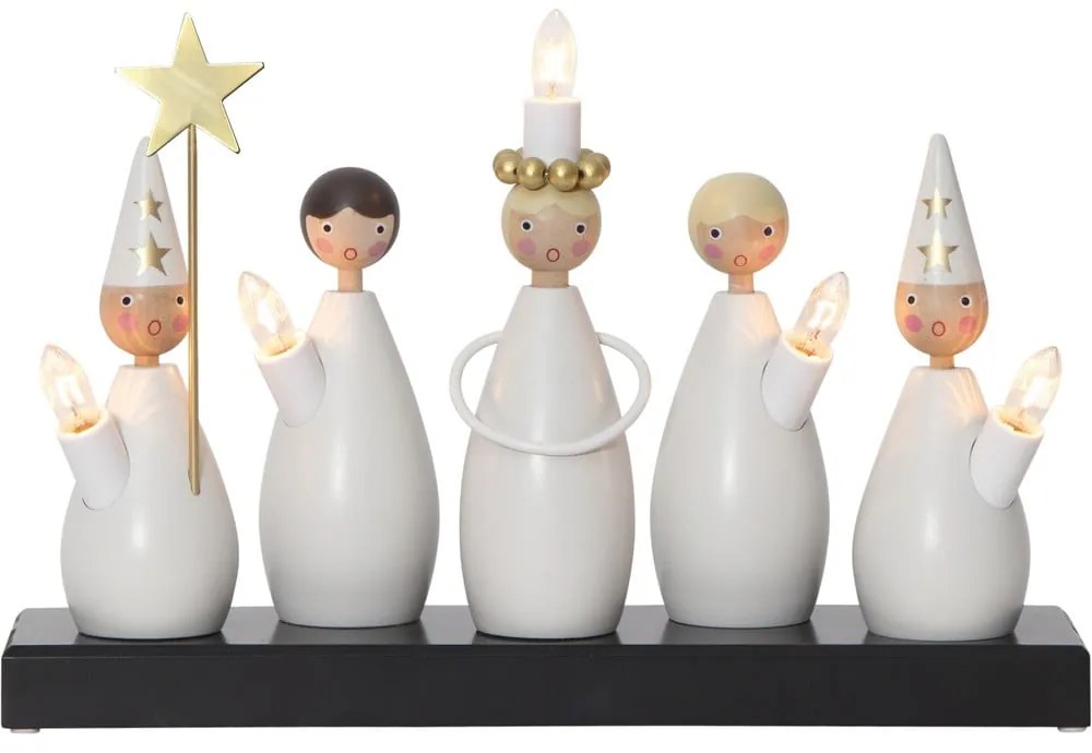 Decorazione luminosa bianca e nera con alimentazione a corrente Luciakör – Star Trading