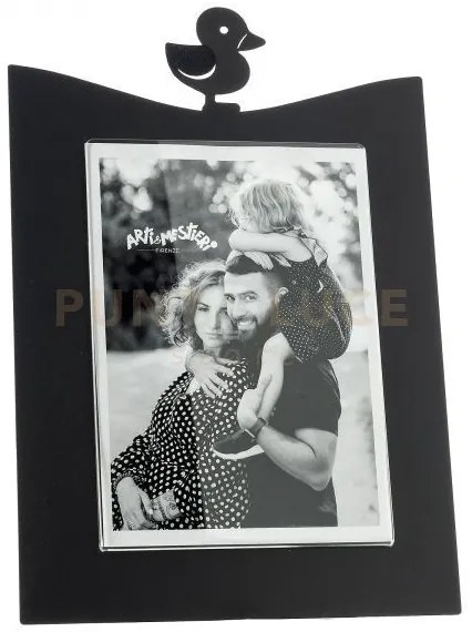 Portafoto paperella grande nero in ferro e polimetilmetacrilato 19,...