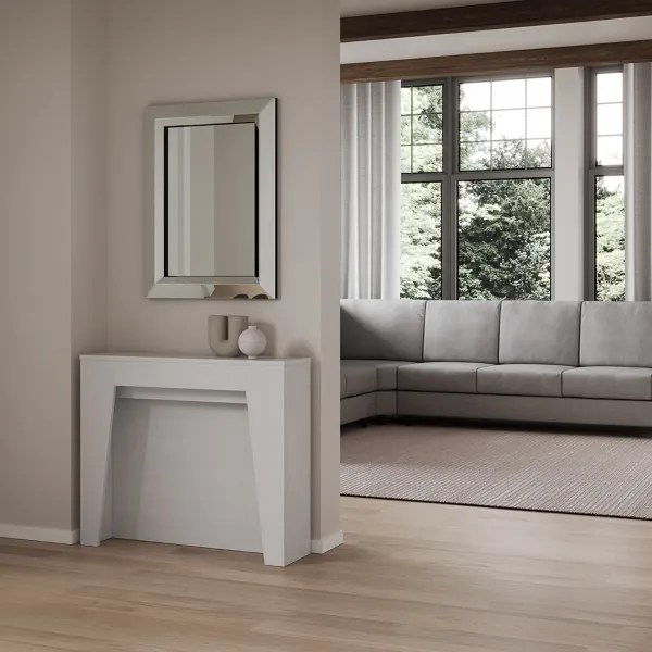 Consolle allungabile 90x25/211 cm DEVA Bianco Frassino allunghe interne