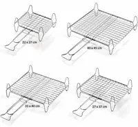 Graticola a Rete Doppia con Piedini Griglia Barbecue Camino Arrostire Ompagrill Misure: 35 x 40 cm