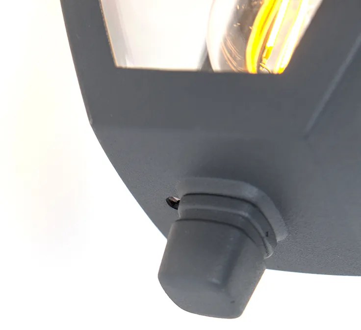 Lanterna da parete classica per esterni con luce verso il basso grigio scuro IP44 - Platar