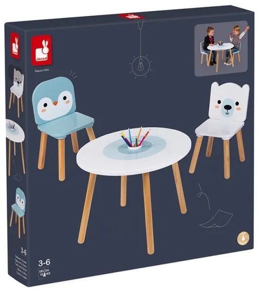 Janod - Set tavolo e sedie in legno