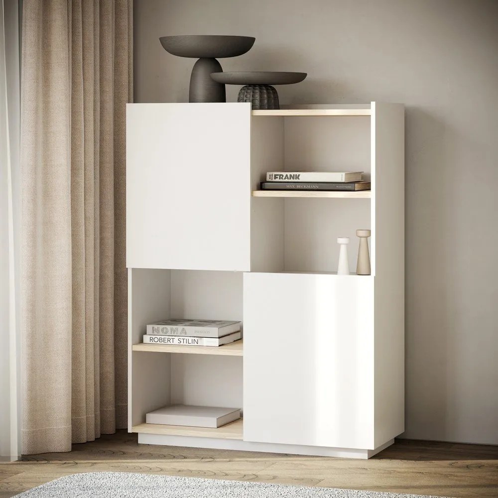 Libreria bianca 100x147 cm Nina - TemaHome