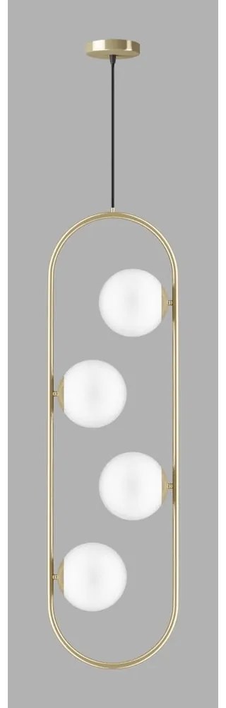 Lampadario dorato con paralume in vetro Club – Squid Lighting