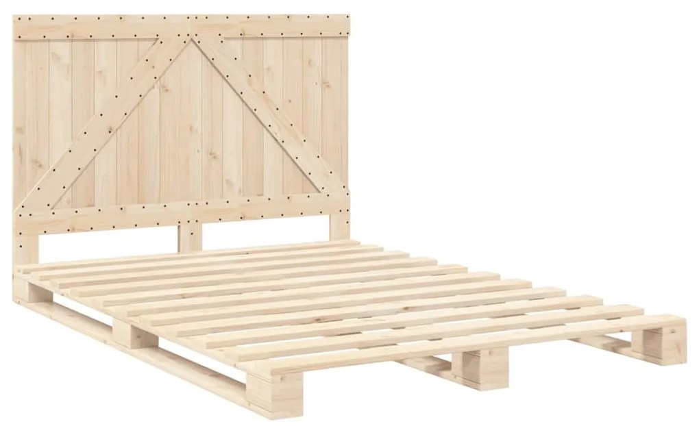 Giroletto con testiera 160x200 cm in legno massello di pino