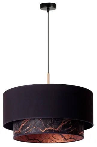 Duolla - Lampadario a sospensione con filo NANTES 1xE27/15W/230V diametro 45 cm nero/rame