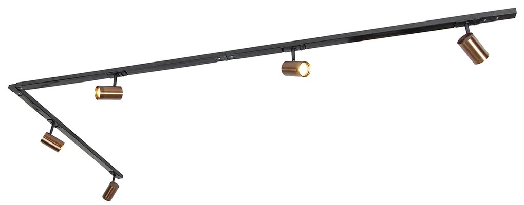 Sistema a binario moderno monofase incl. 5 GU10 Wi-Fi bronzo scuro - Jeana