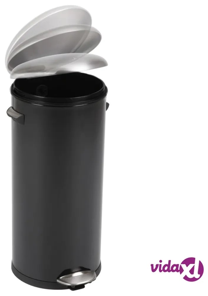 EKO Pattumiera a Pedale BelleDeluxe 30 L Nero Opaco