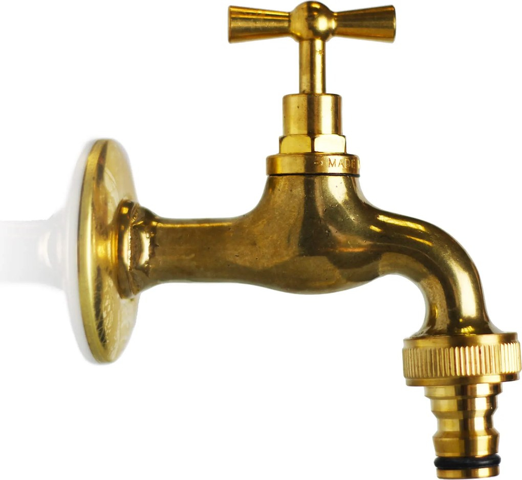 Rubinetto per Fontane in Ottone Lucido Giallo...