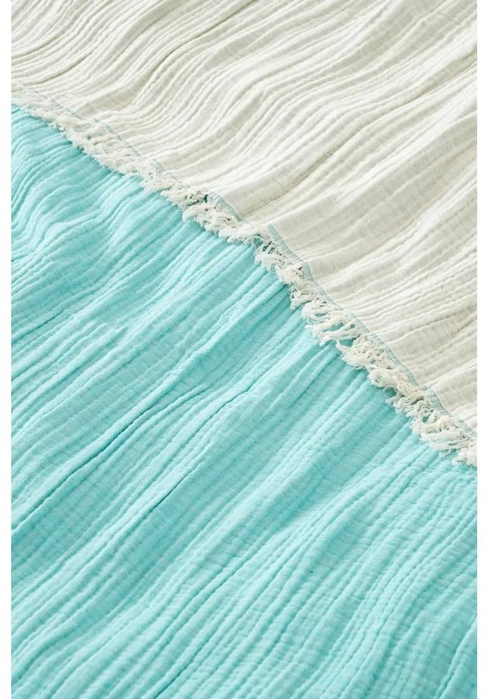 Copriletto in mussola turchese per letto matrimoniale 230x250 cm - Mijolnir