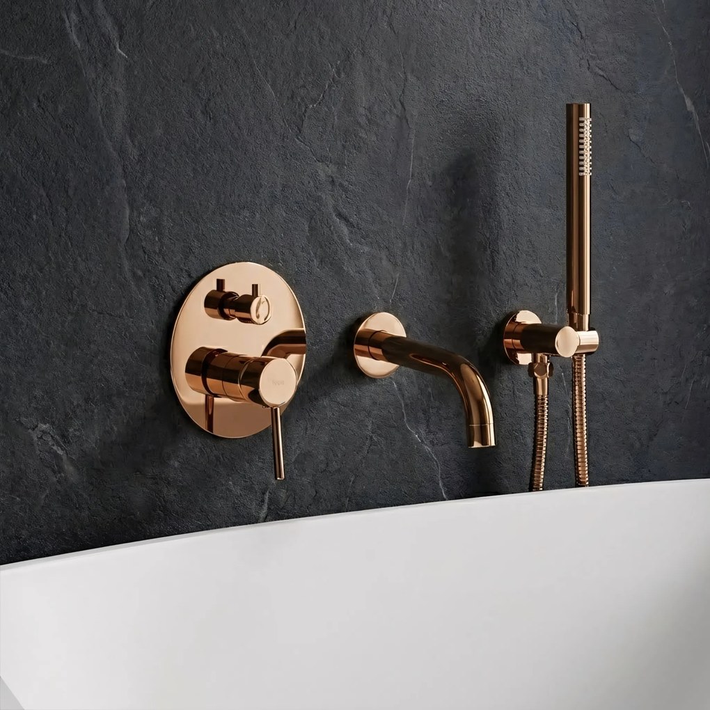 Rubinetto da vasca da incasso Rea Lungo Copper + BOX