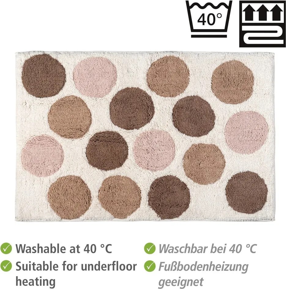 Tappetino per il bagno marrone/beige in cotone organico 60x90 cm Tibet – Wenko