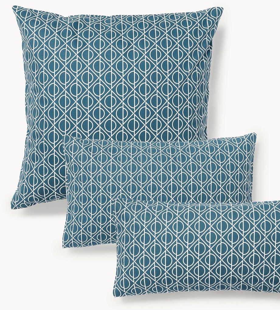 Federa in cotone con stampa geometrica Jella