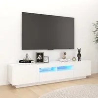 Mobile Porta TV con Luci LED Bianco Lucido 180x35x40 cm 3081903