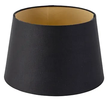 Paralume cotone nero 25/20/16 interno dorato