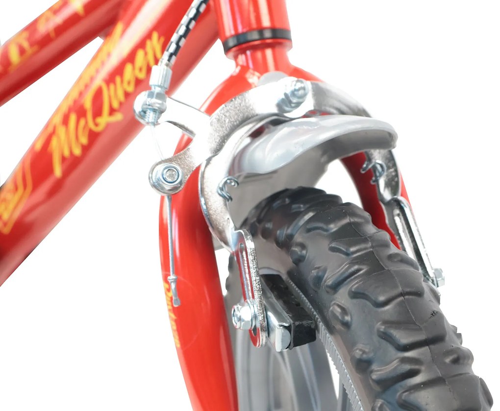 Bicicletta per Bambini 12" Disney Cars Freno Caliper e Stabilizzatori in Acciaio Hi-Ten Rosso...
