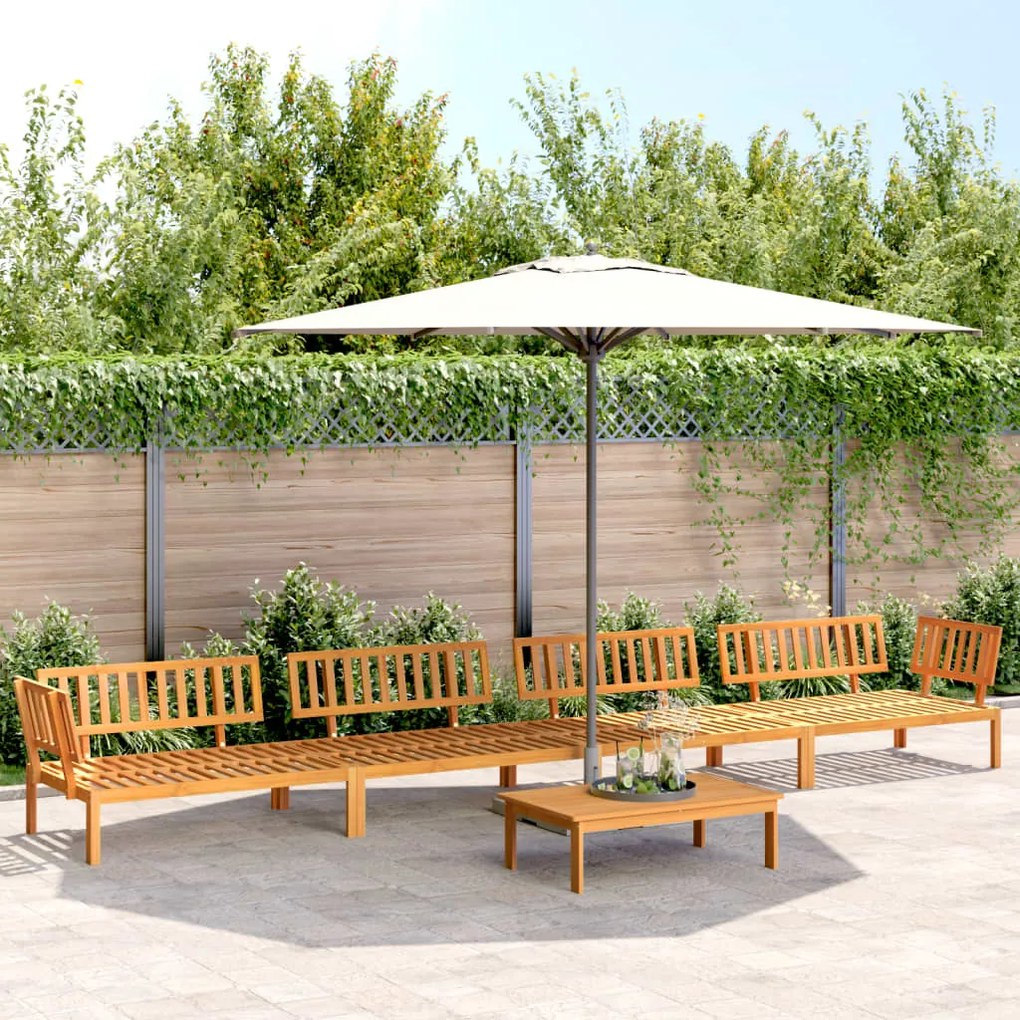 Set divano pallet da giardino 5 pz in legno massello di acacia