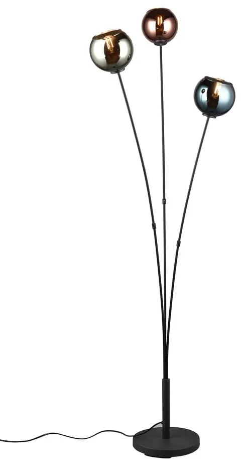 Lampada da terra nera lucida (altezza 150 cm) Sheldon - Reality