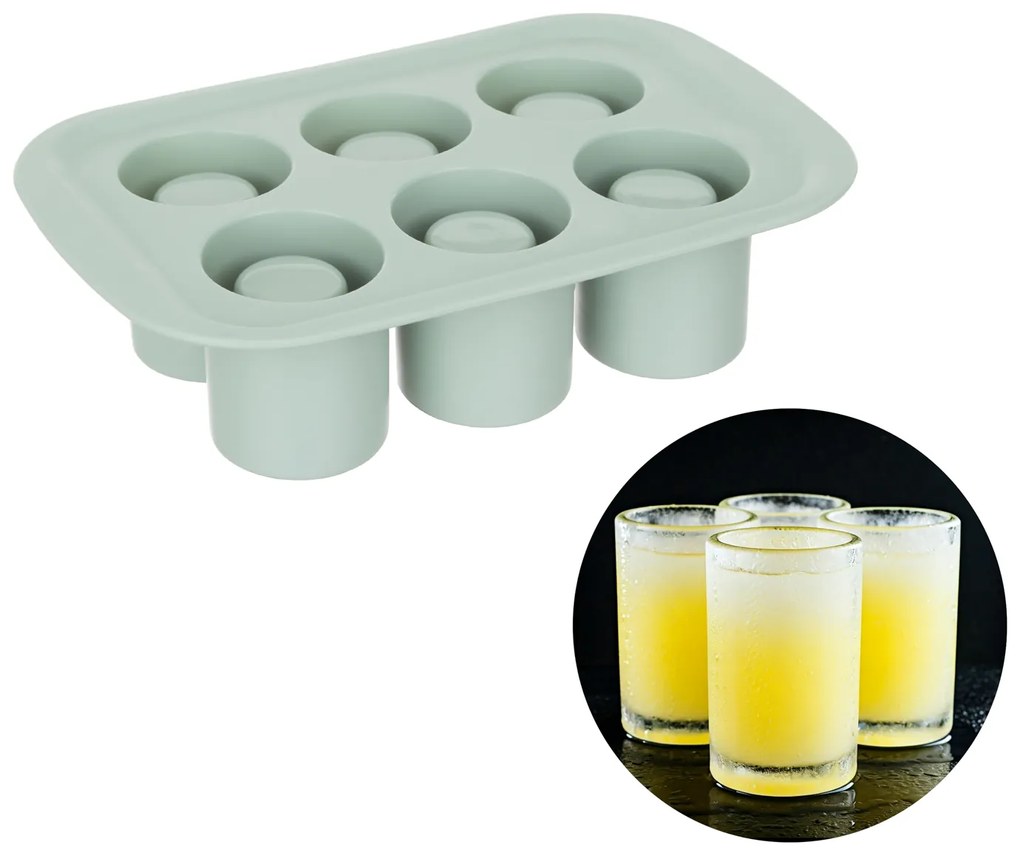 Stampo ghiaccio in silicone 6 cubi tondi