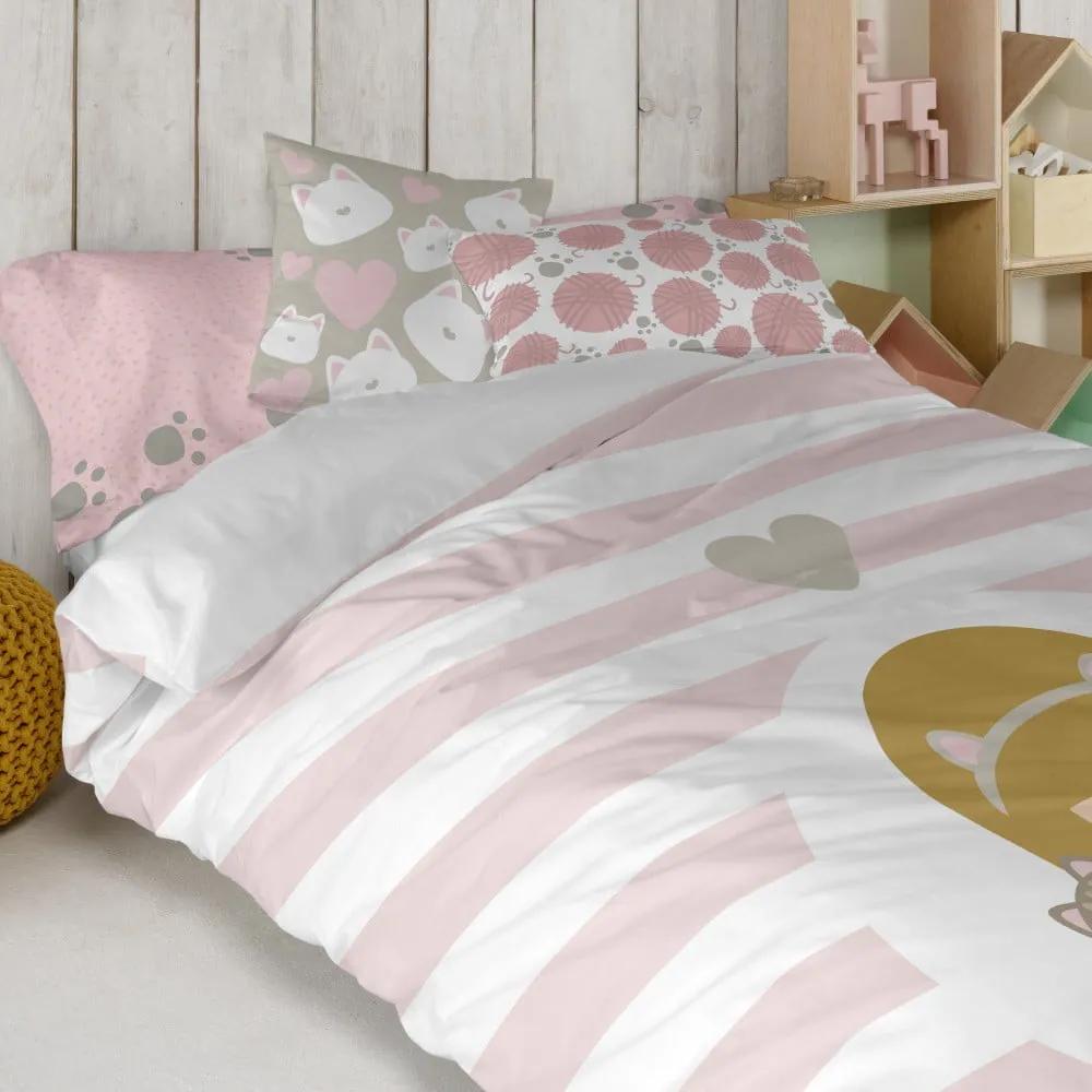 Happynois Kitty biancheria da letto per bambini in puro cotone, 140 x 200 cm - Mr. Fox
