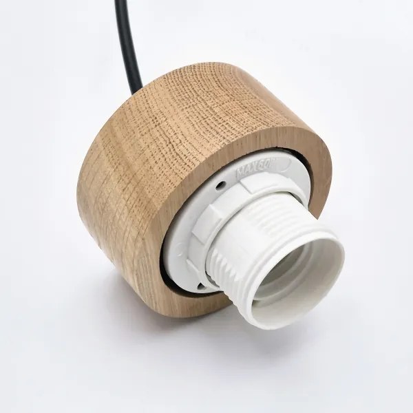 Lampadario a sospensione con filo HARMONY 1xE27/15W/230V diametro 25 cm bianco/quercia