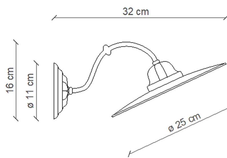 Applique Classica Potenza Ferro E Ceramica Nero E Decorata Lucida 1 Luce E27