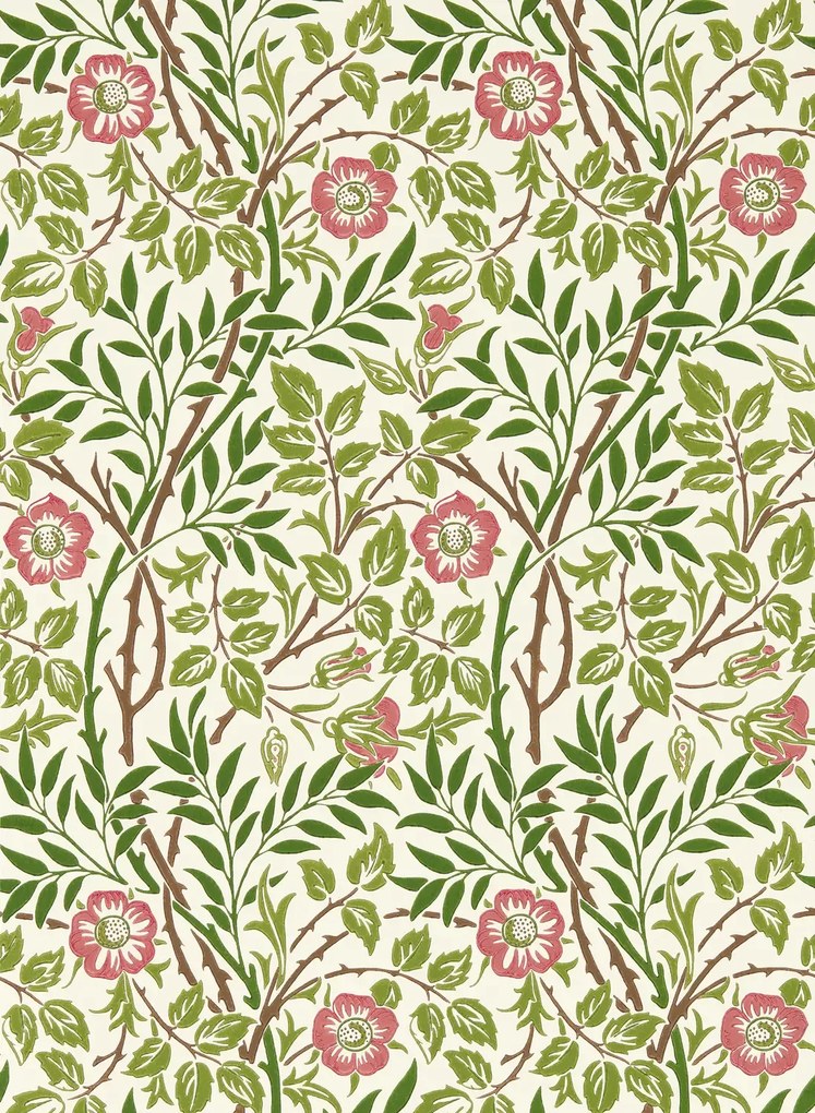 Morris & Co Carta da parati Sweet Briar - Boughs/ Rose