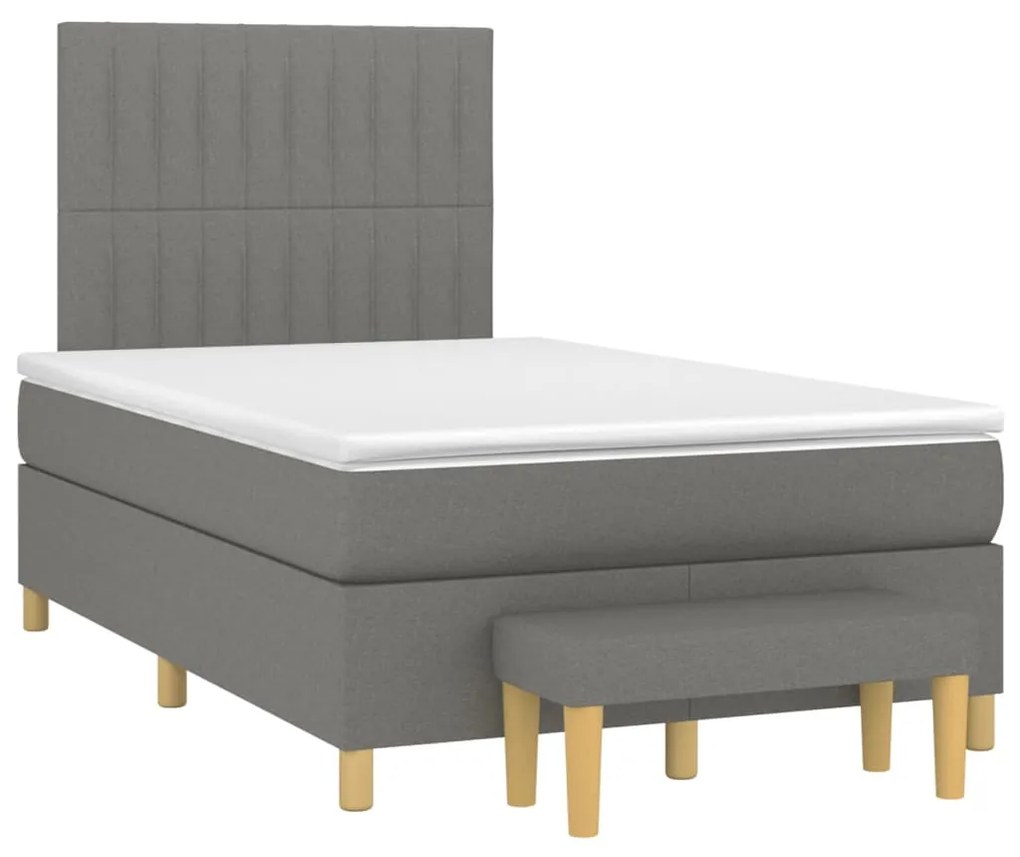 Giroletto a molle con materasso grigio scuro 120x190cm tessuto