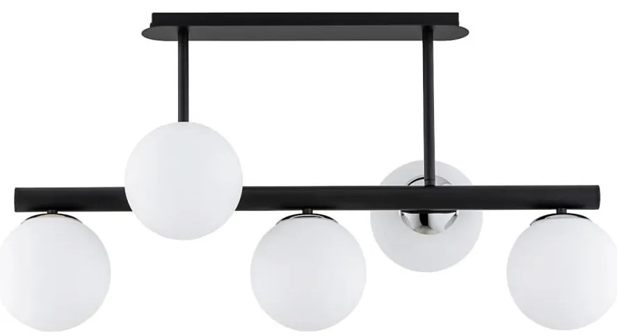 Lampadario a sospensione con supporto rigido TUKANE 5xE14/10W/230V nero