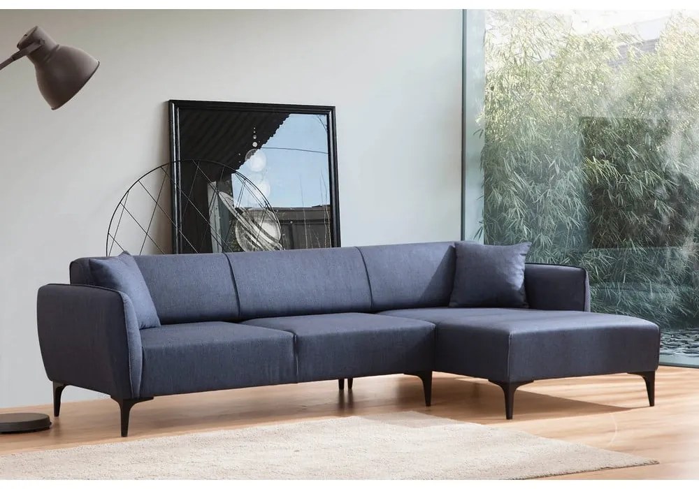 Divano angolare blu, angolo destro - Belissimo - Balcab Home