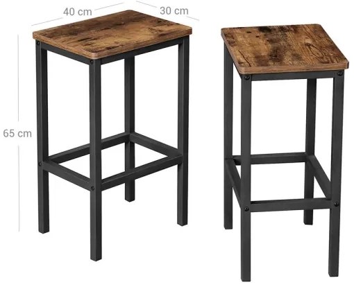 Sgabello da bar LOE marrone/nero