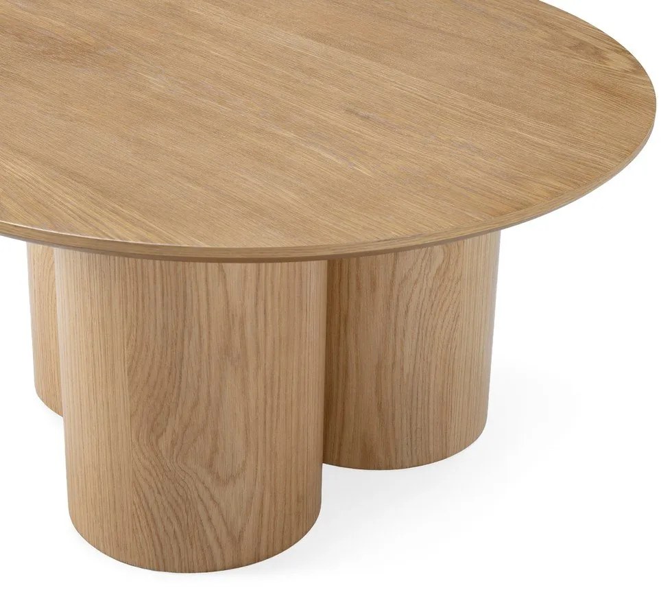 Tavolino da salotto rotondo di colore naturale con effetto rovere ø 80 cm Lua – MOME