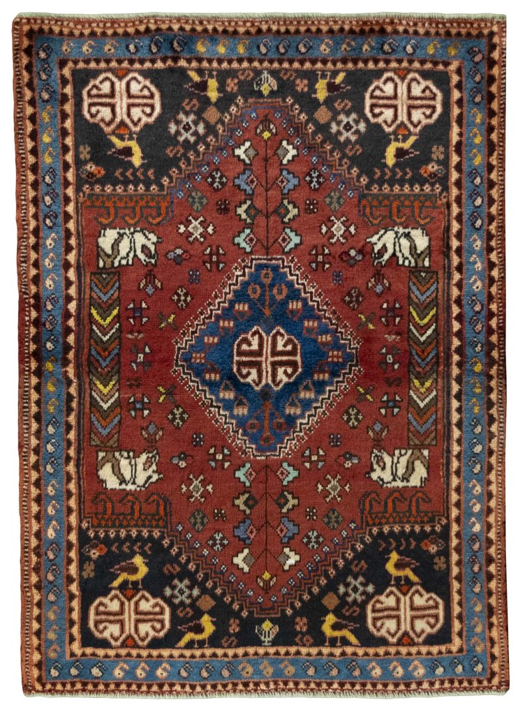 Shiraz Tappeto persiano 100x140 Rosso (Iran) Annodato A Mano