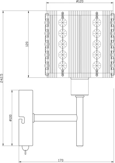 Globo 15091W - Applique WALLA 1xE14/40W/230V cromo
