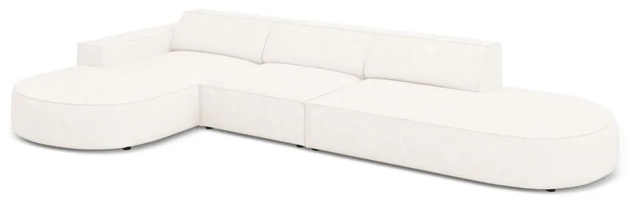 Divano angolare beige in tessuto bouclé (angolo sinistro) Jodie - Micadoni Home