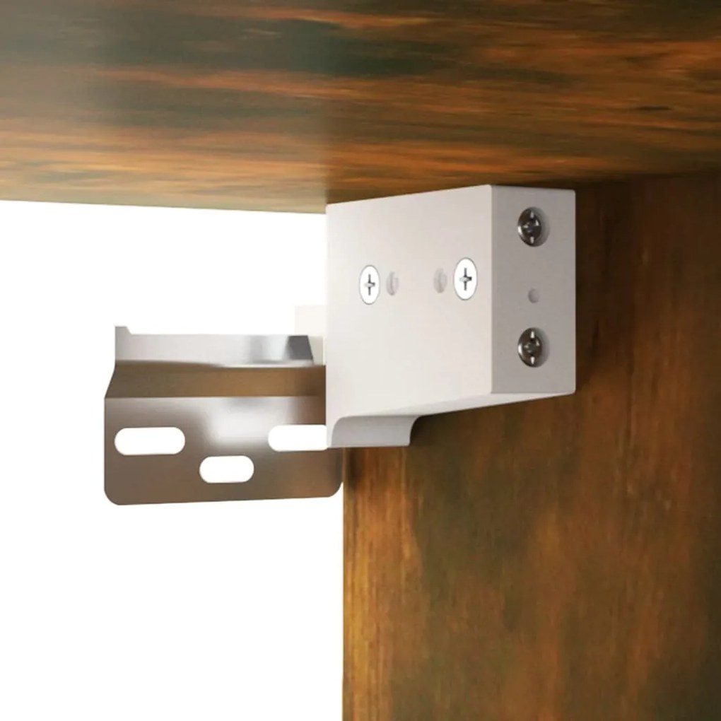 Set mobili da bagno 2 pz rovere fumo in legno multistrato