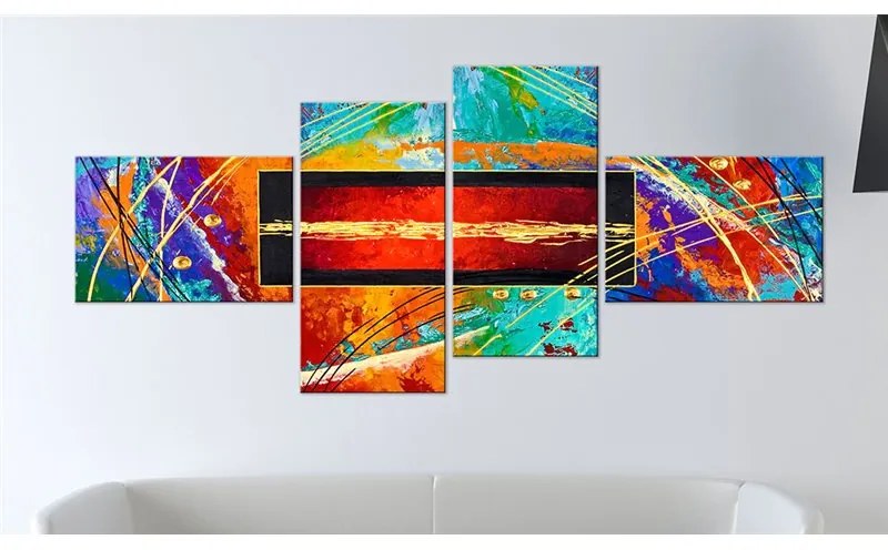 Quadro Danza dell'arcobaleno  Colore colorful, Dimensioni e Misure 100x45