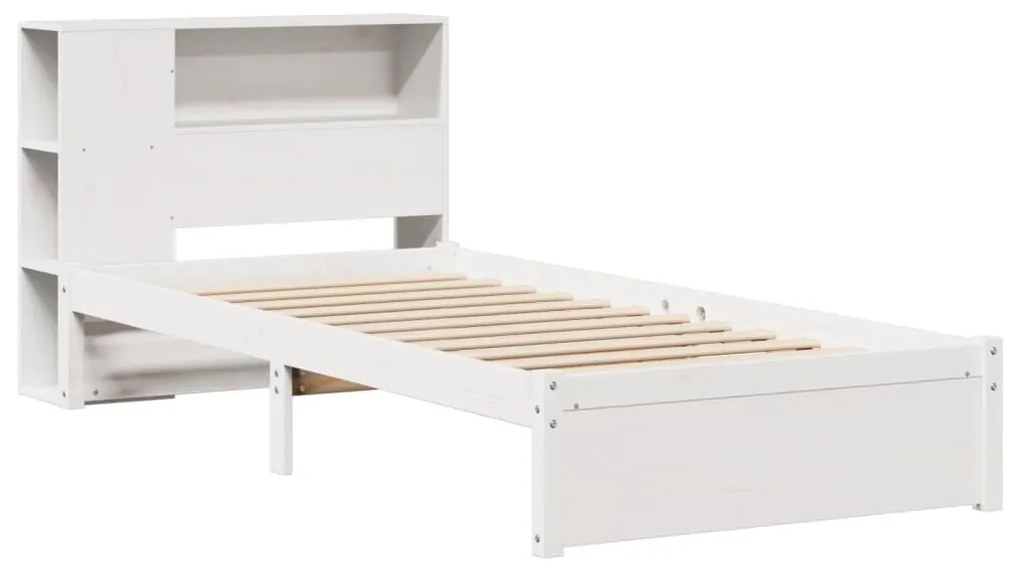 Letto libreria senza materasso bianco 100x200 cm legno di pino